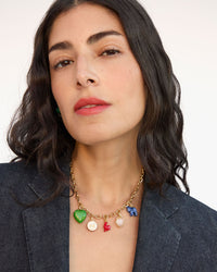 Crest Charm on Charm Chain Necklace