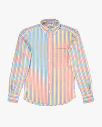 Front Flat of the Steven Alan Single Needle Shirt in Multi Seersucker