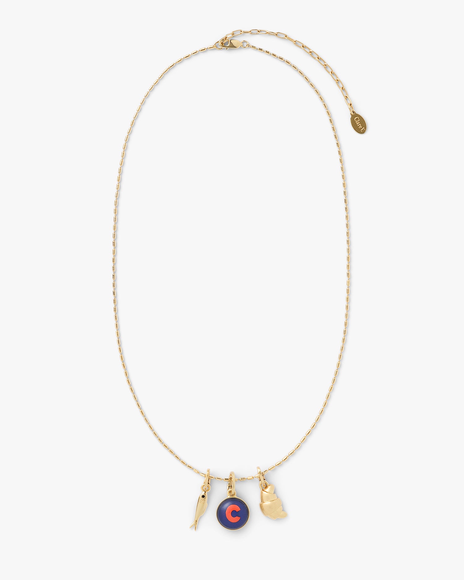Sardine Charm on Barrel Chain Necklace