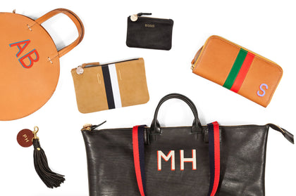 Assortment of monogrammed items.
