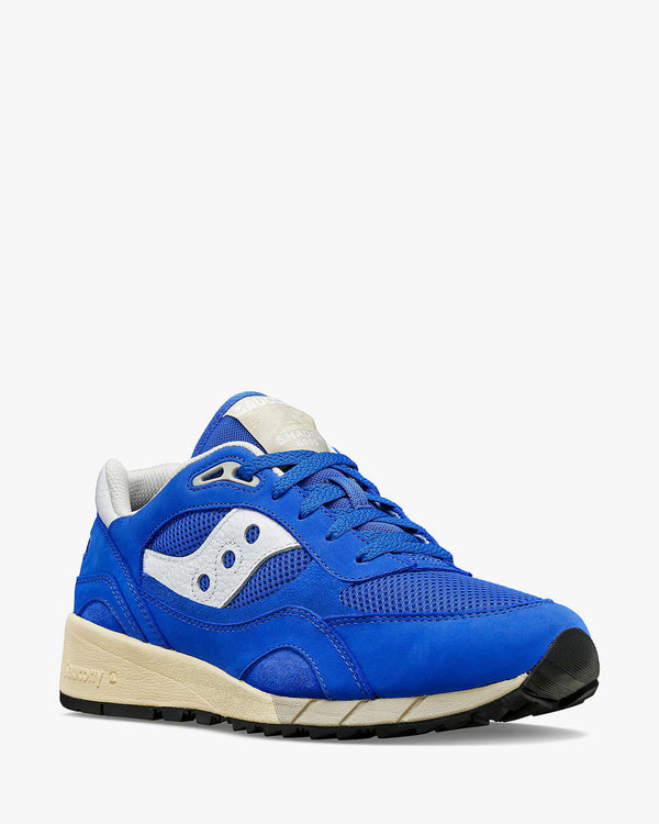 front view of the Saucony Shadow 6000 Sneakers in Blue and White 