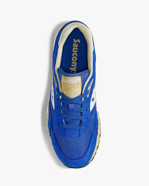 top view of the Saucony Shadow 6000 Sneakers in Blue and White 