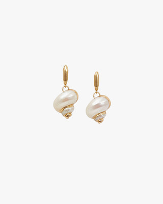 Clare V Enamel Stripe Huggie Earrings- Cream & Black main image 1