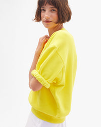 Close up view of Short Sleeve Oversized Sweatshirt