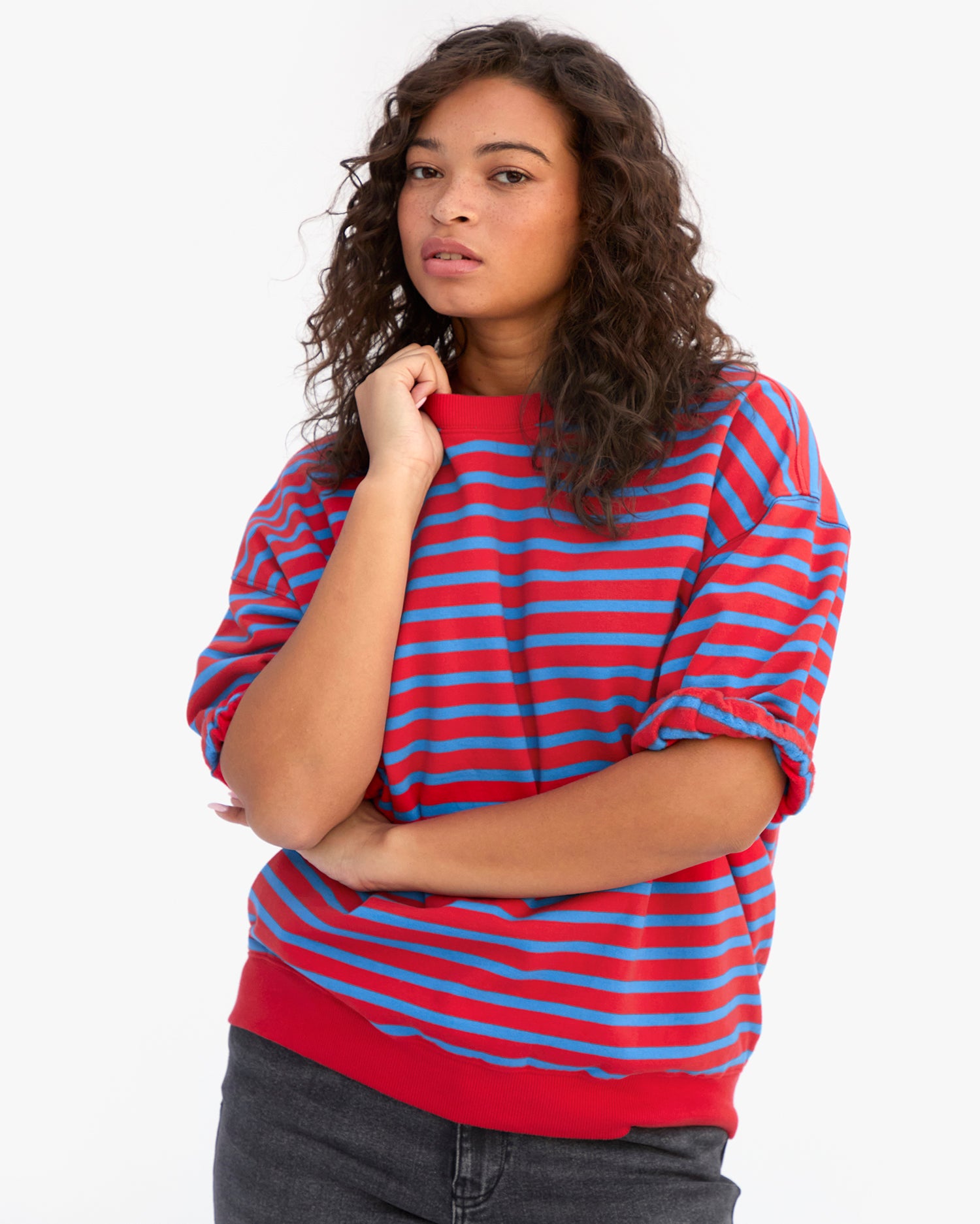 Short Sleeve Oversized Sweatshirt on Jade