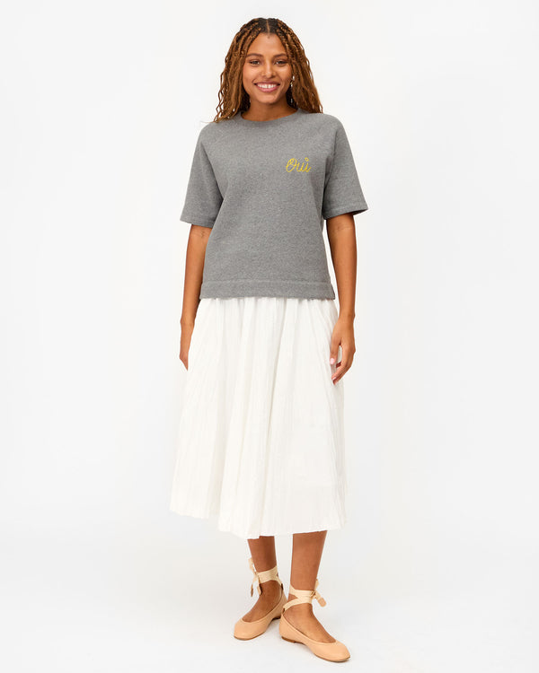 Short Sleeve Sweatshirt on Bree full length