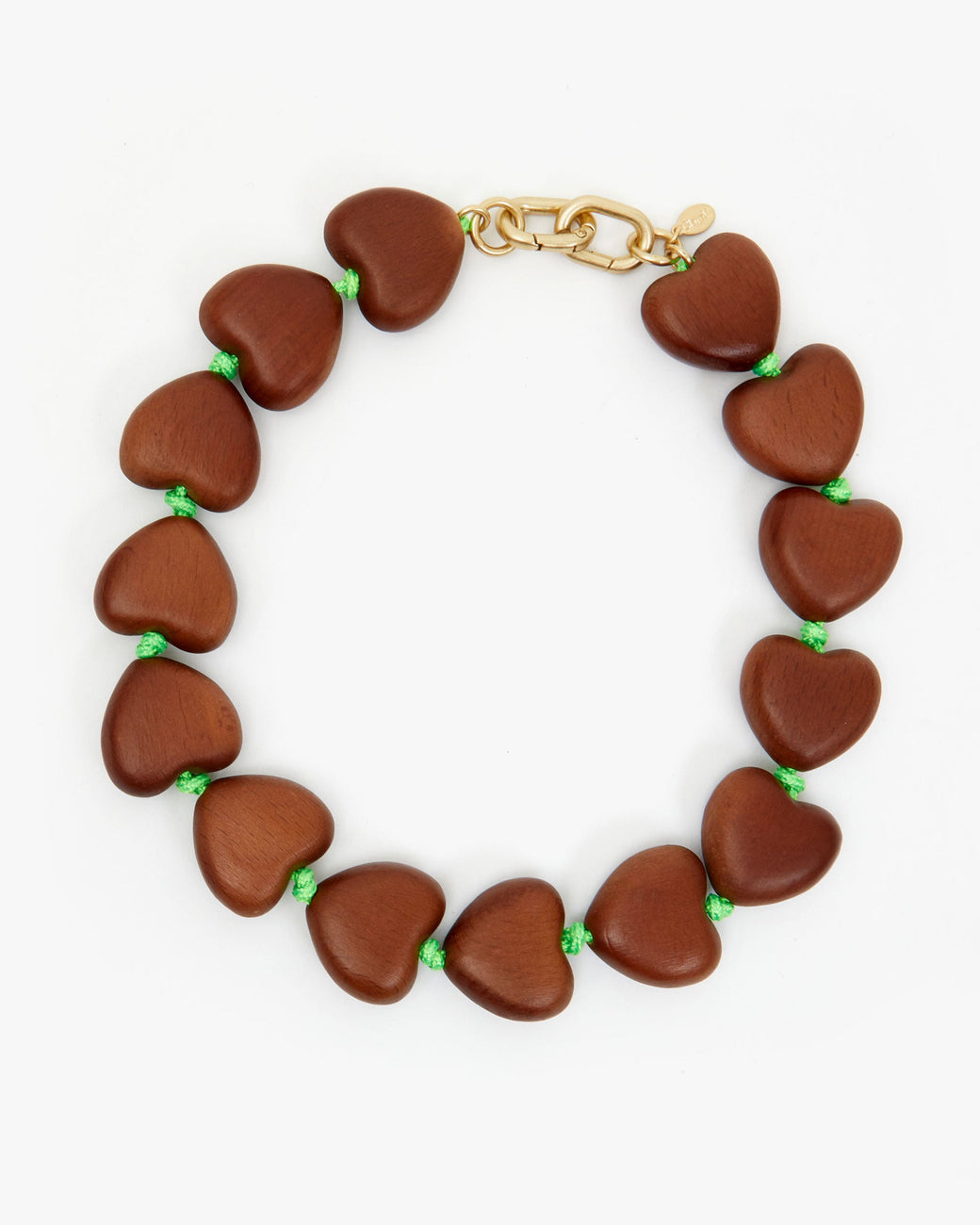 Clare V Scalloped Heart Charm- Emerald & White main image 1