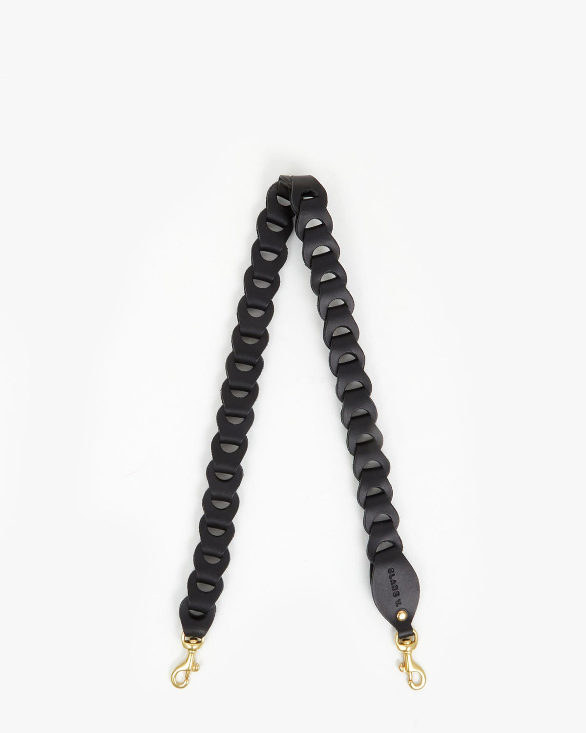 Black Veg Leather Link Shoulder Strap 