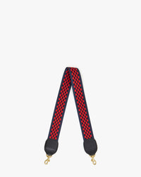 Navy & Red Checker Webbing Shoulder Strap