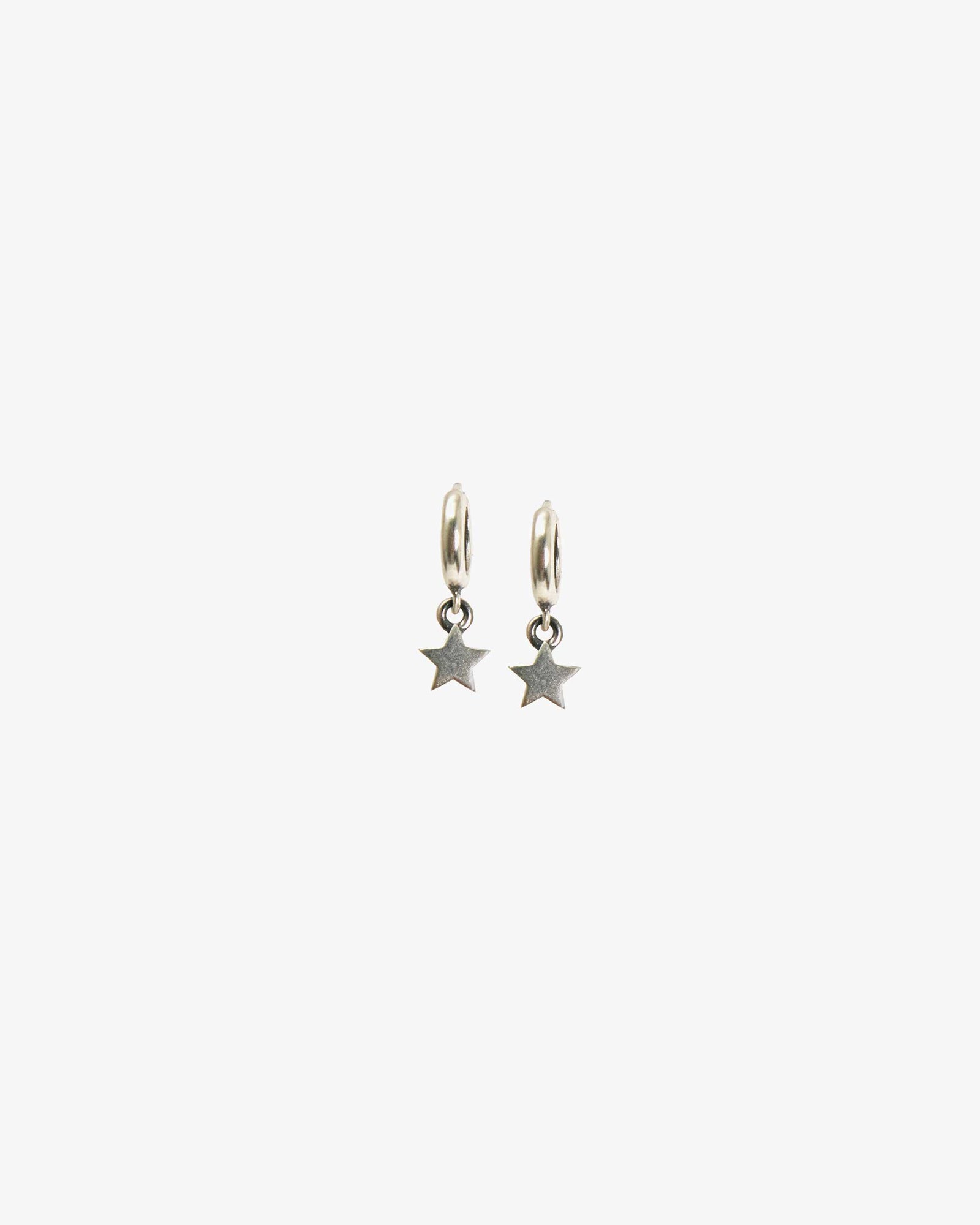 Sterling Silver Star Mini Hoop