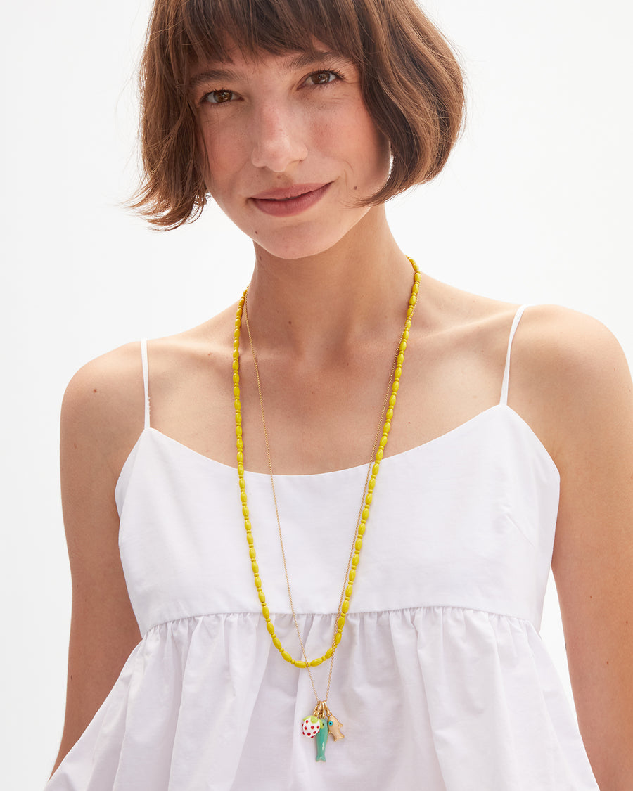 Pearl Sardine Charm on chain
