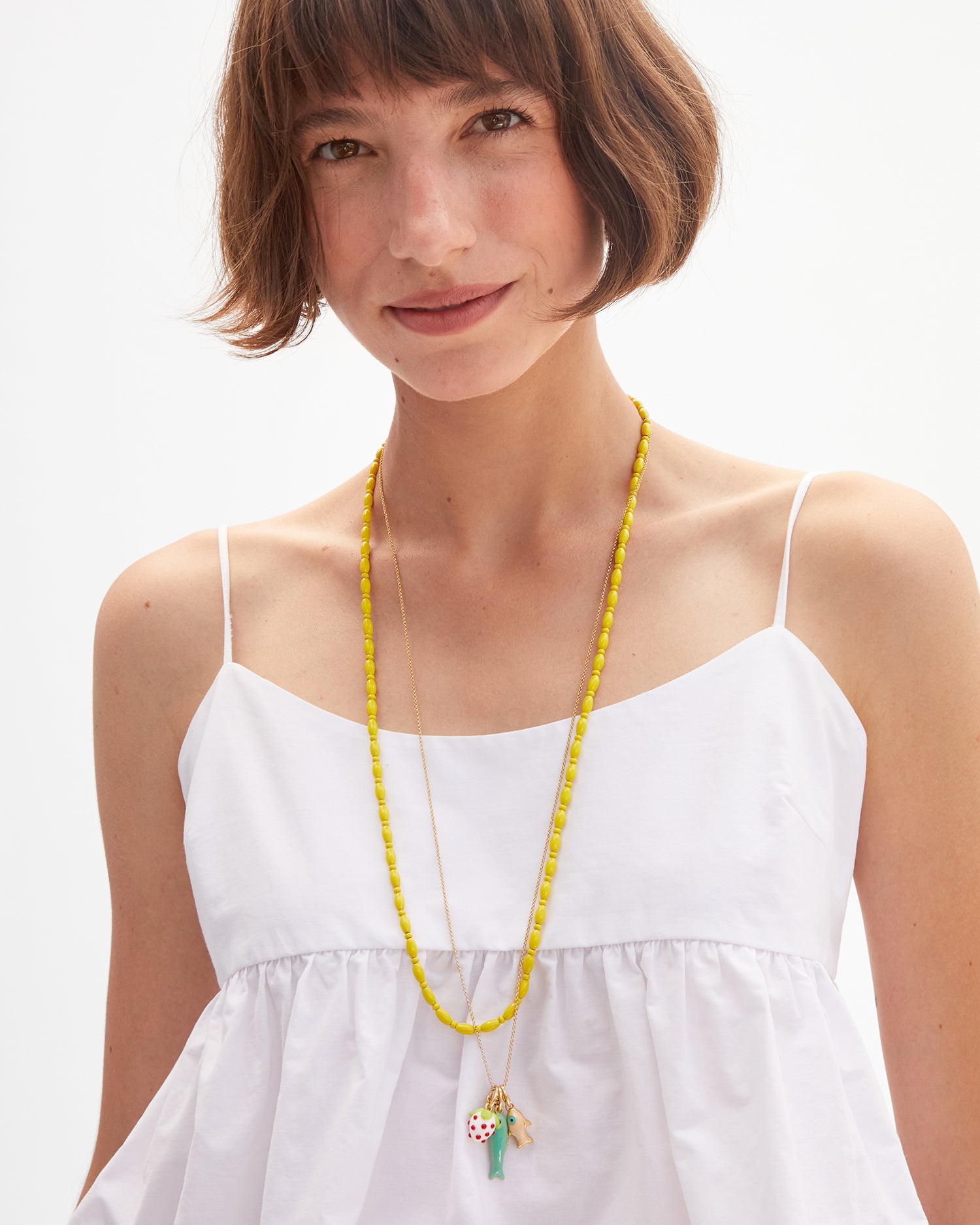 Pearl Sardine Charm on chain