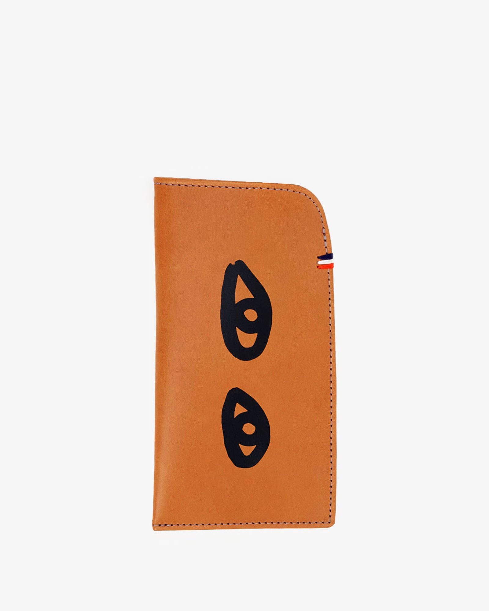 Sunglasses Sleeve in Cuoio with Black Eyes