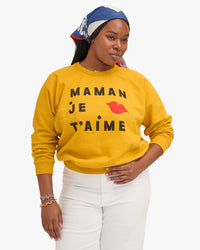 Candice wearing Maman Je T'aime Sweatshirt