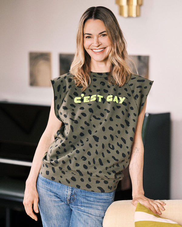 Sweatshirt Vest on Model