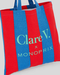 Print on the front of the Cobalt & Poppy Tote 