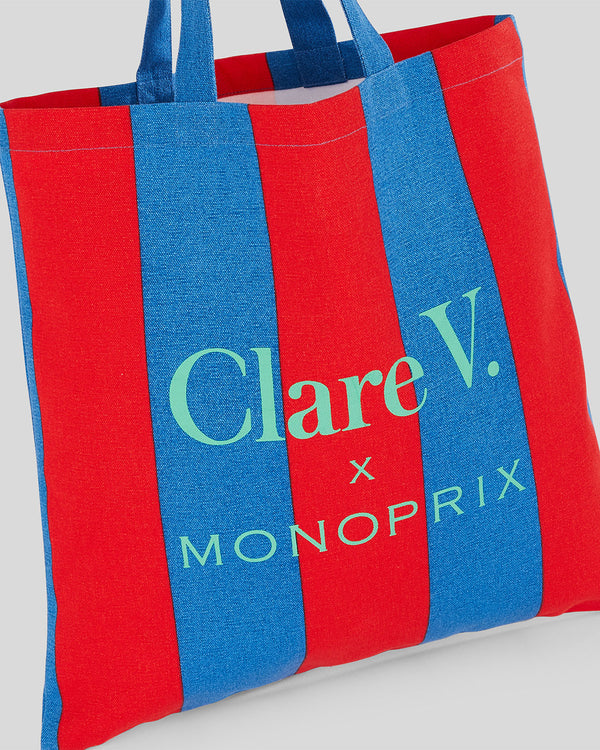 Print on the front of the Cobalt & Poppy Tote 