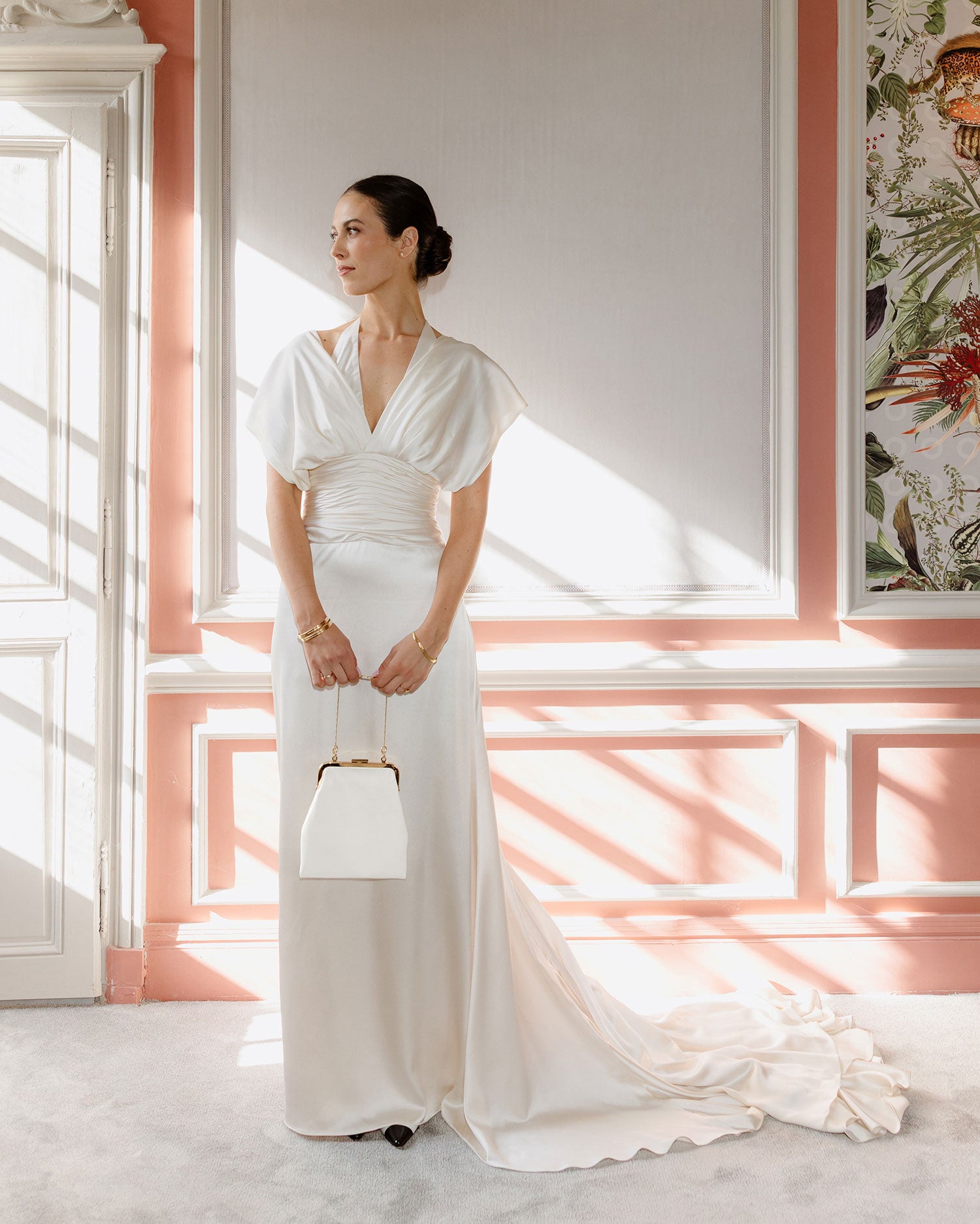 Full portrait of Sophie holding The Patricia