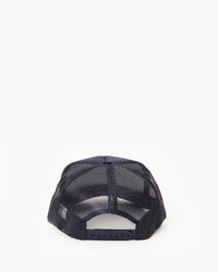 back view of the Navy Liberez Les Sardines Trucker Hat