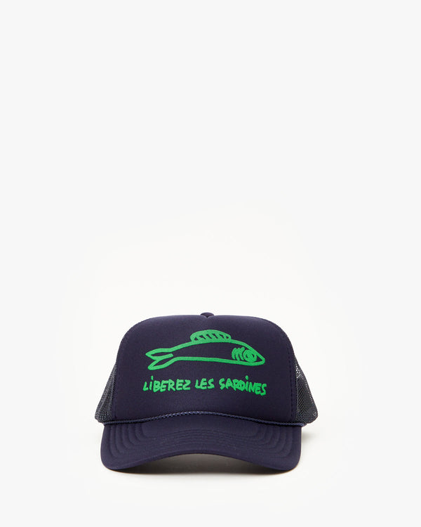 Navy Liberez Les Sardines Trucker Hat