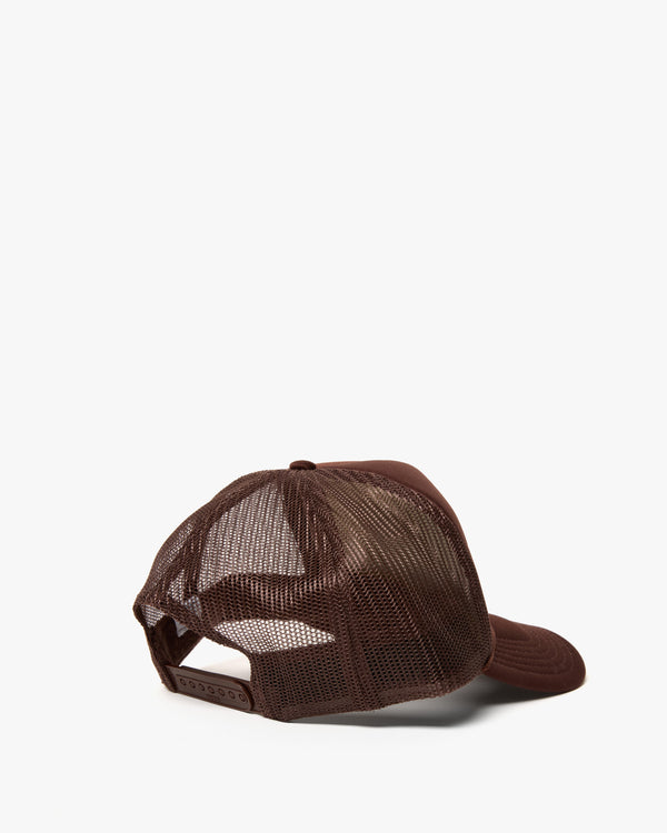 Side view of the Beaucoup Cool Trucker Hat. 