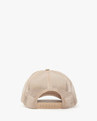The back view the Khaki 'Tout de Suite' Trucker Hat showing the khaki mesh. 