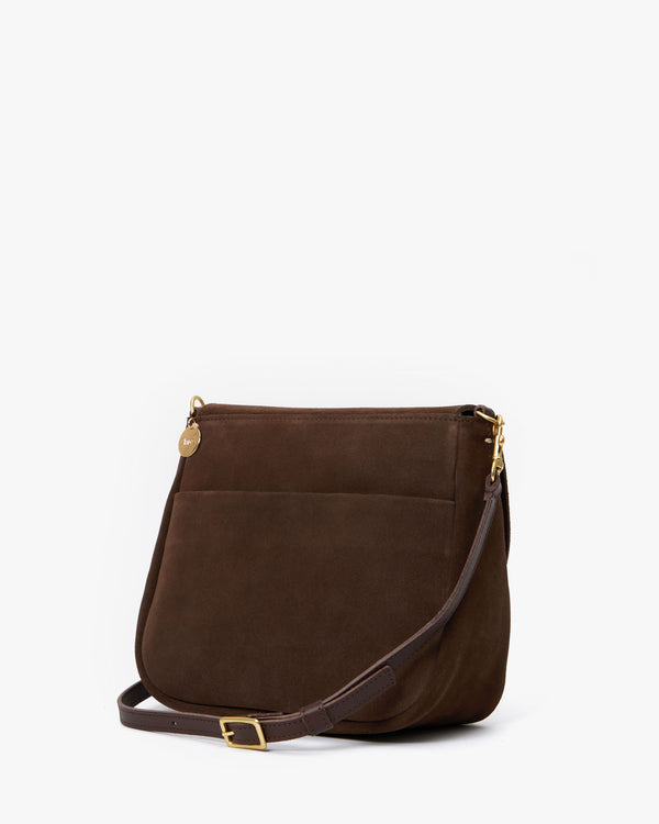 Chocolate Suede Turnlock Louis - Back View