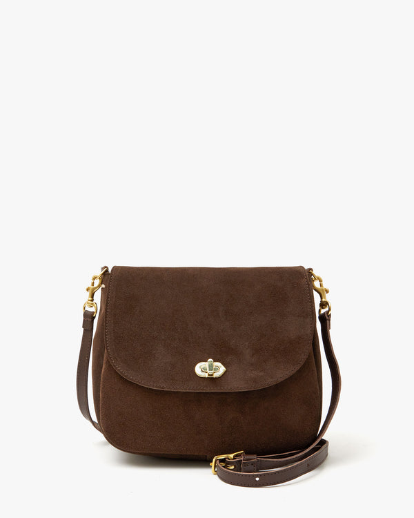 Chocolate Suede Turnlock Louis