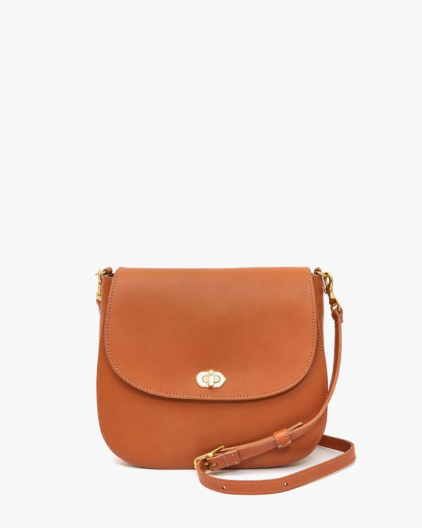 Clare V. Leather Trim Suede Crossbody Bag - Brown Crossbody Bags