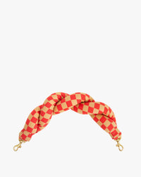 Poppy & Khaki Checker Twisted Puff Top Handle