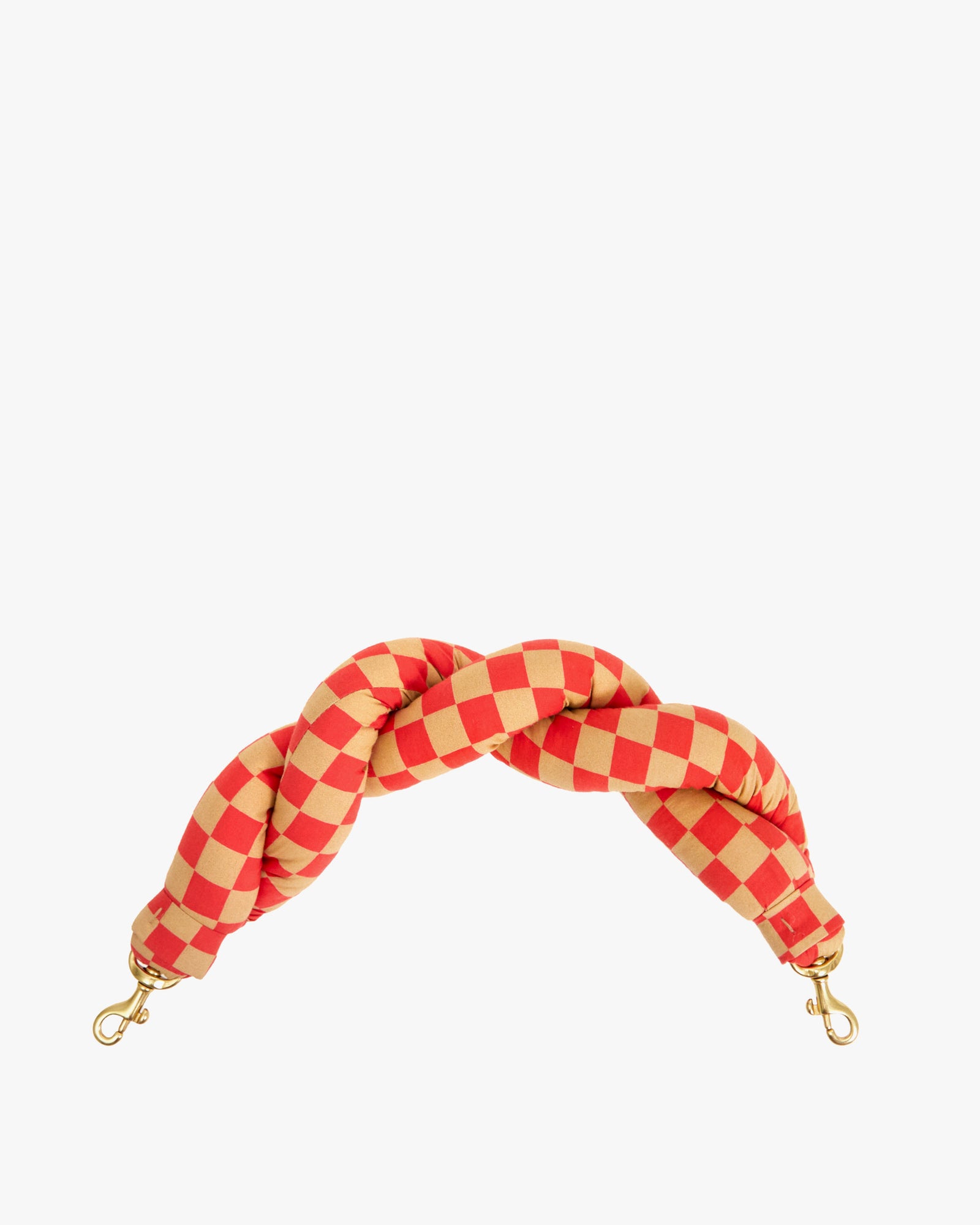 Poppy & Khaki Checker Twisted Puff Top Handle