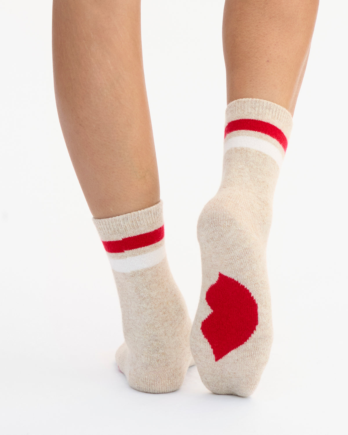 Varsity Cashmere Crew Socks lips