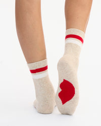 Varsity Cashmere Crew Socks lips