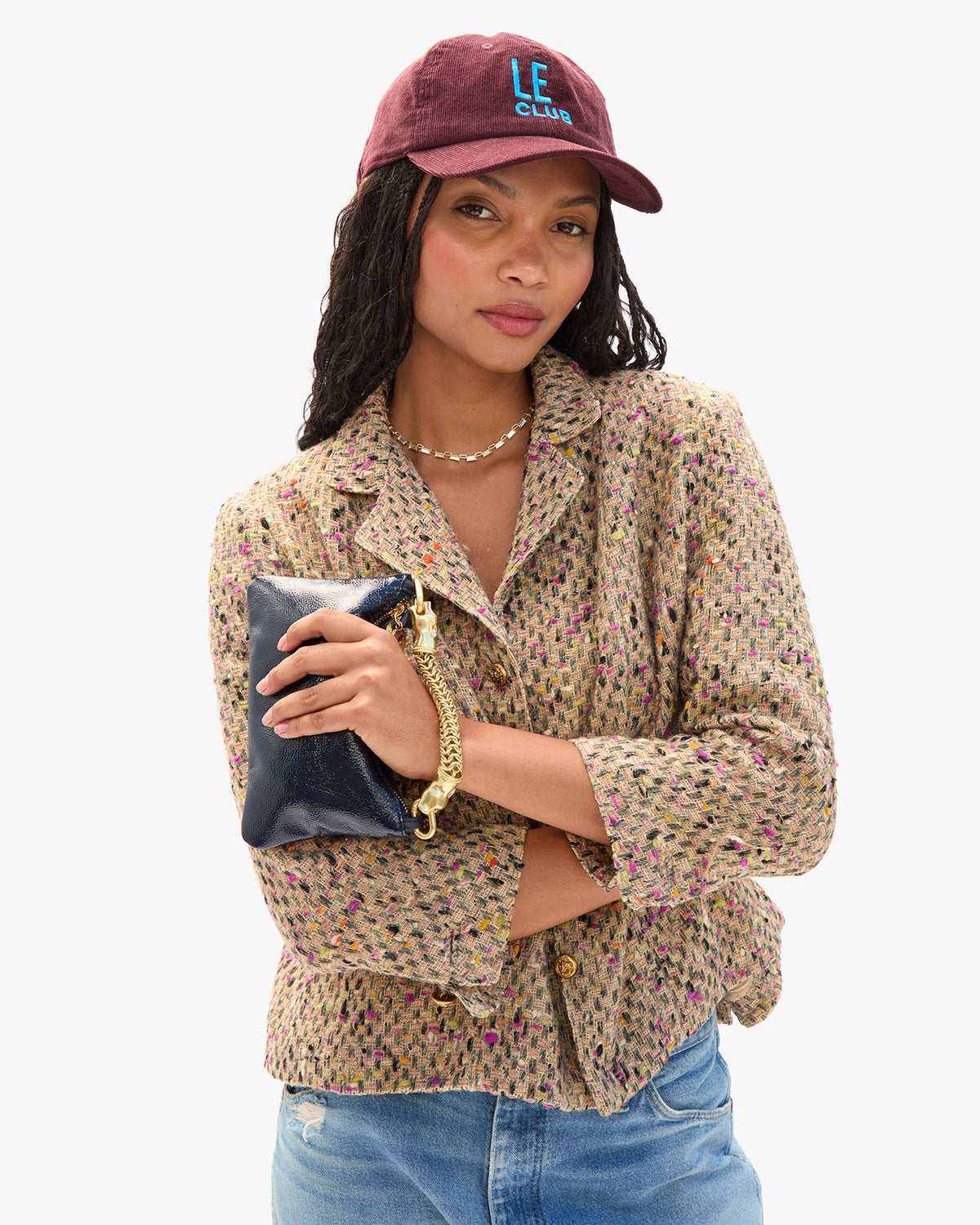 Model holding Wallet Clutch