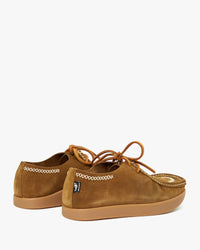 side angled view of the Yogi Footwear Willard Shoes in Moss  from the back