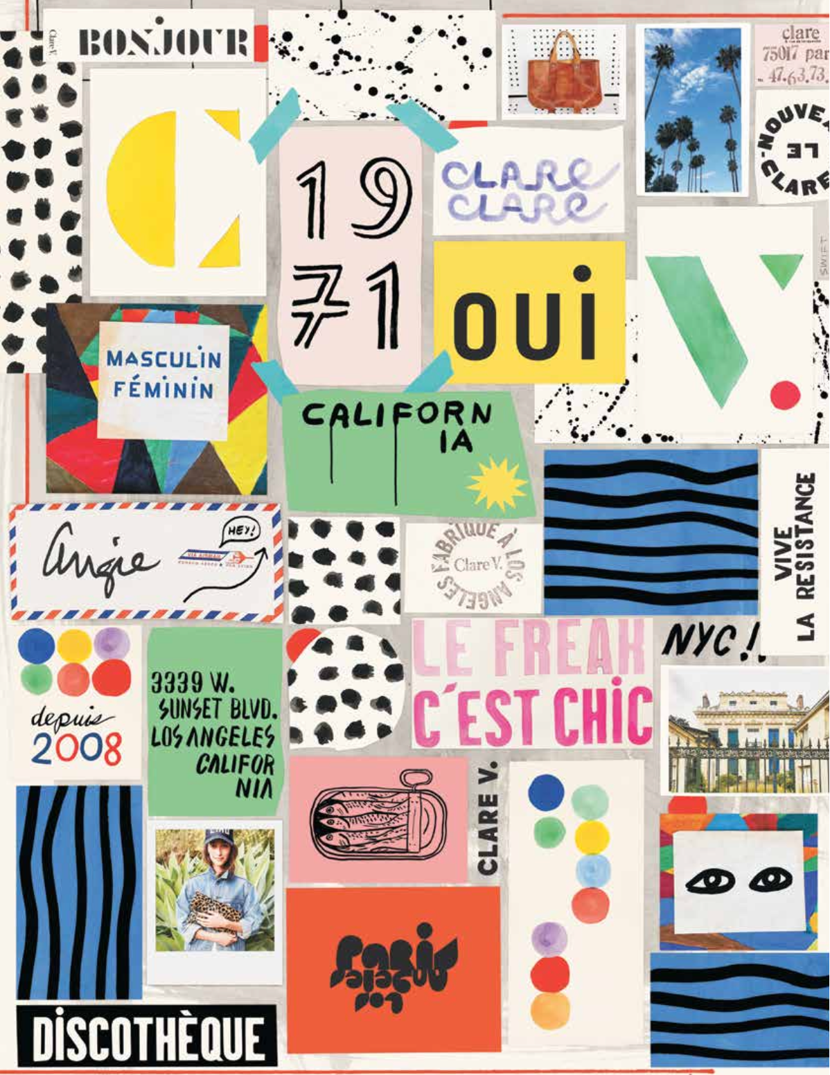 Collage of Clare V. Prints.