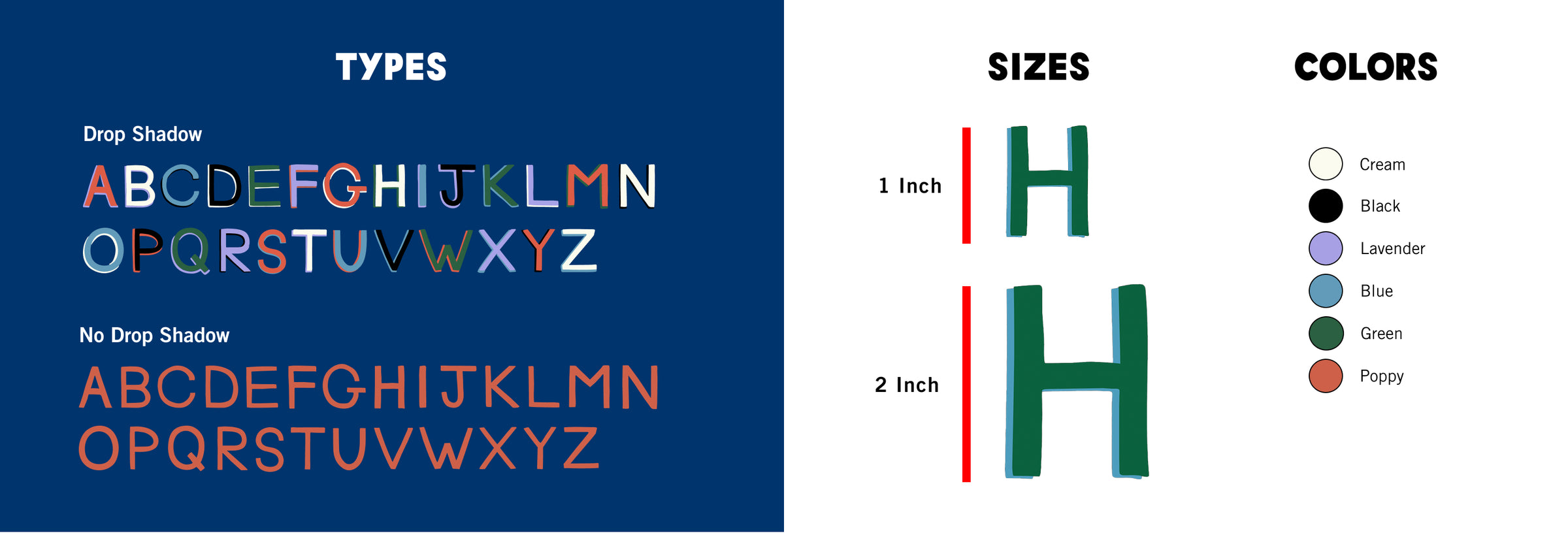 Handpainting Monogram Font and Color Options.