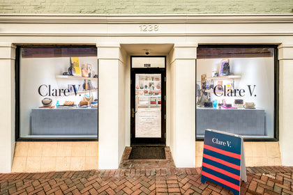 Exterior view of Clare V. Georgetown store. 