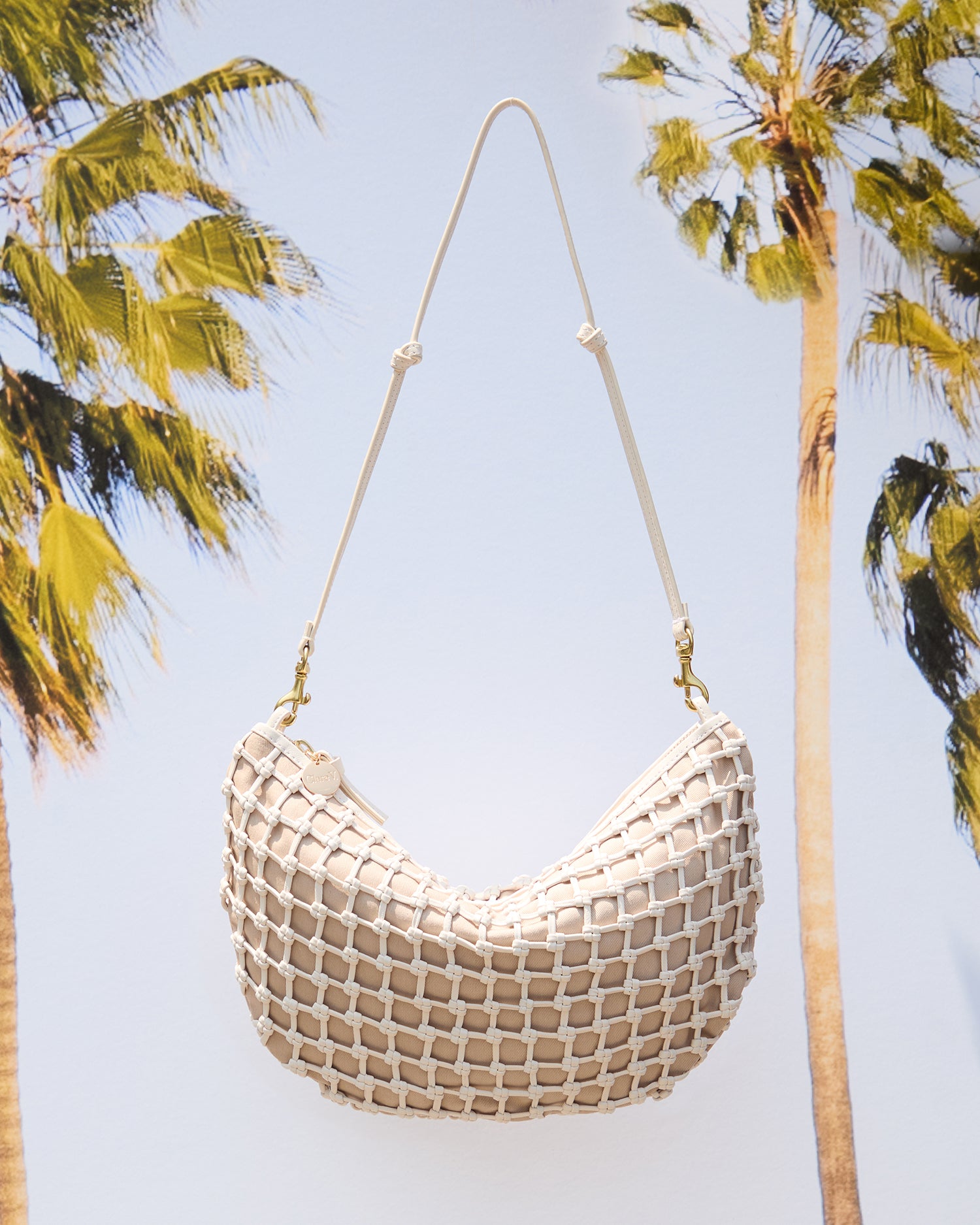 White Knot Woven Leather Lune.