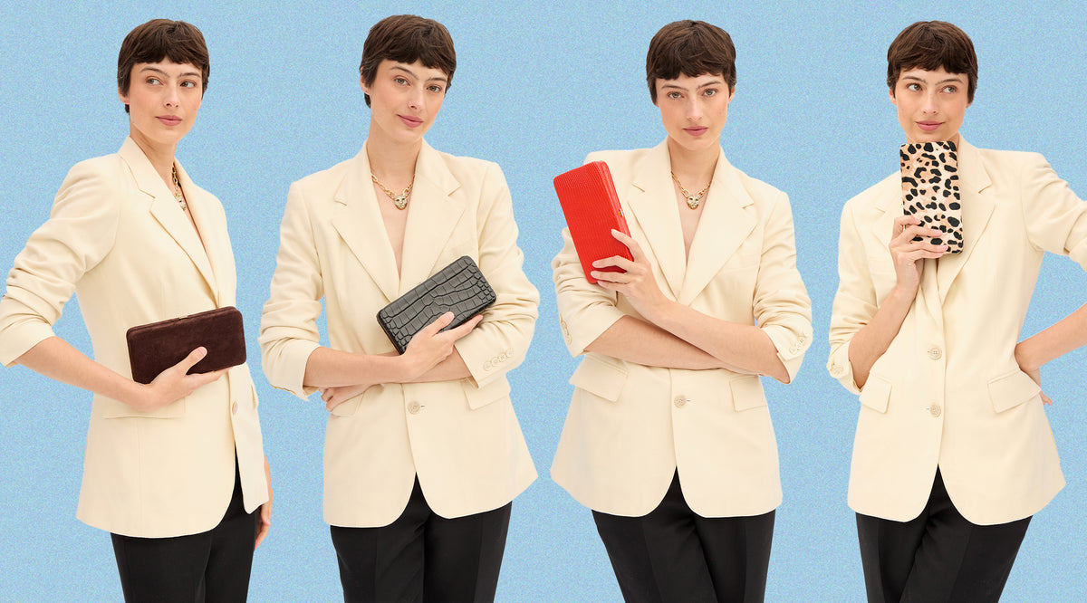 Model carrying all four colors of Le Tabac. 
