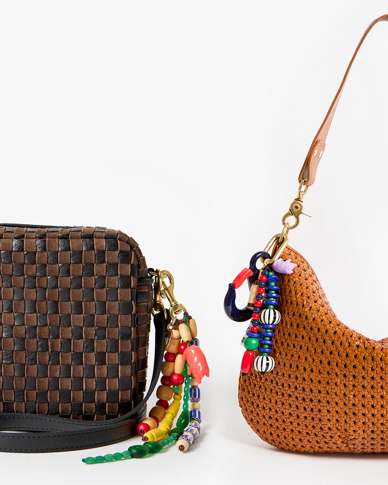 Midi Sac and Moyen Messenger with Bag Fobs. 