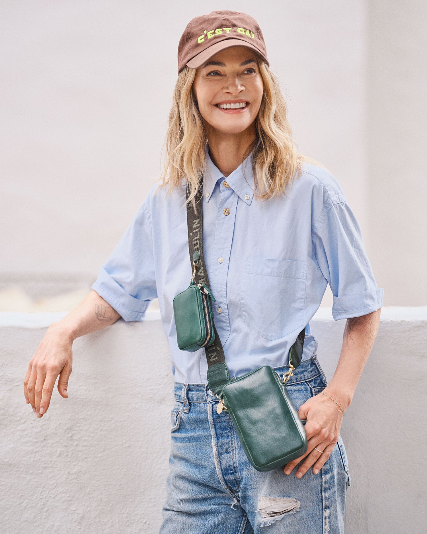 Leisha Hailey wearing pieces from her collaboration. 