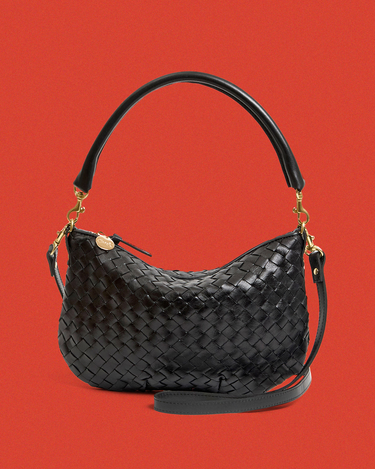 Black Medium Woven Diagonal Petit Moyen.
