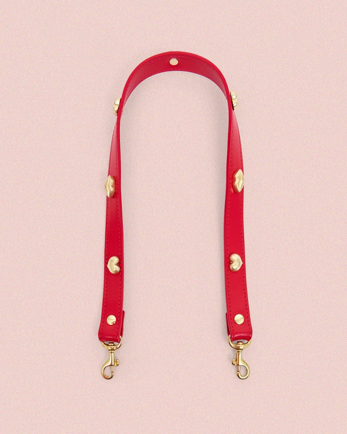 Super Red with Heart Studs Shoulder Strap.