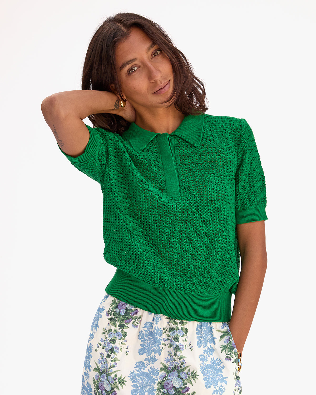 Model wearing the Fern Augustine Polo.