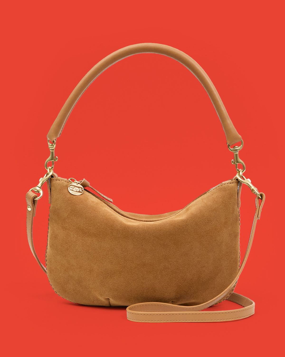 Caramel Suede with Whipstitch Petit Moyen.