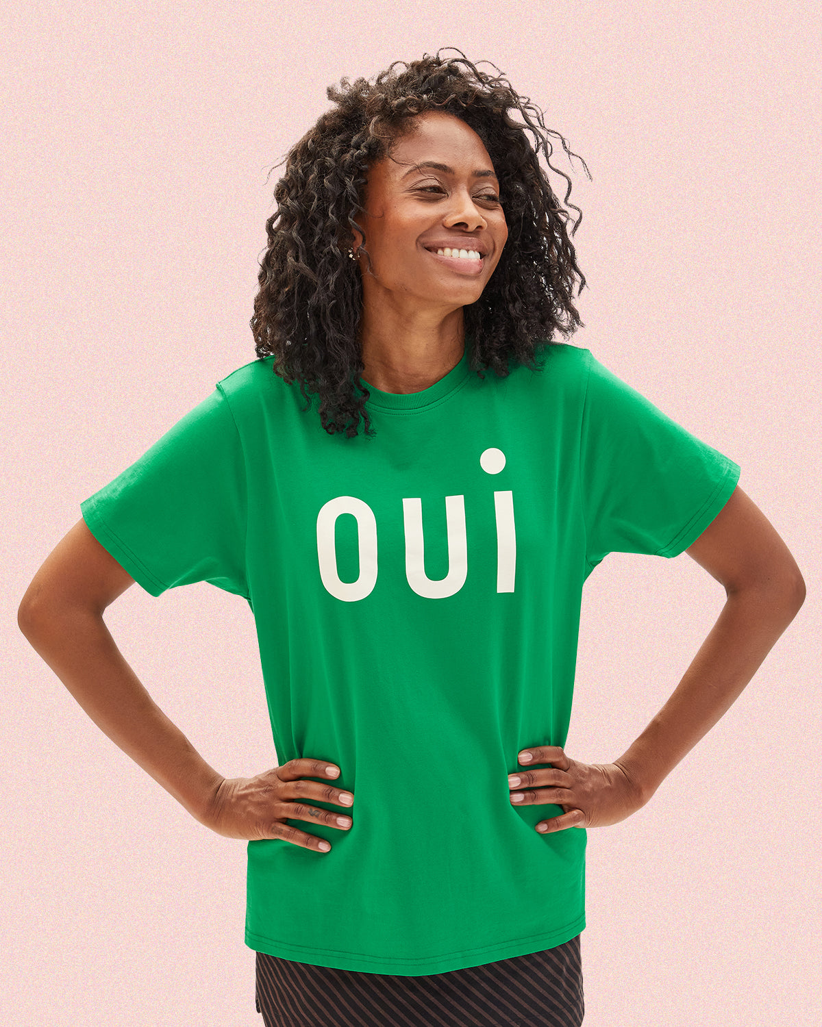 Model wearing the Green Oui Original Tee.