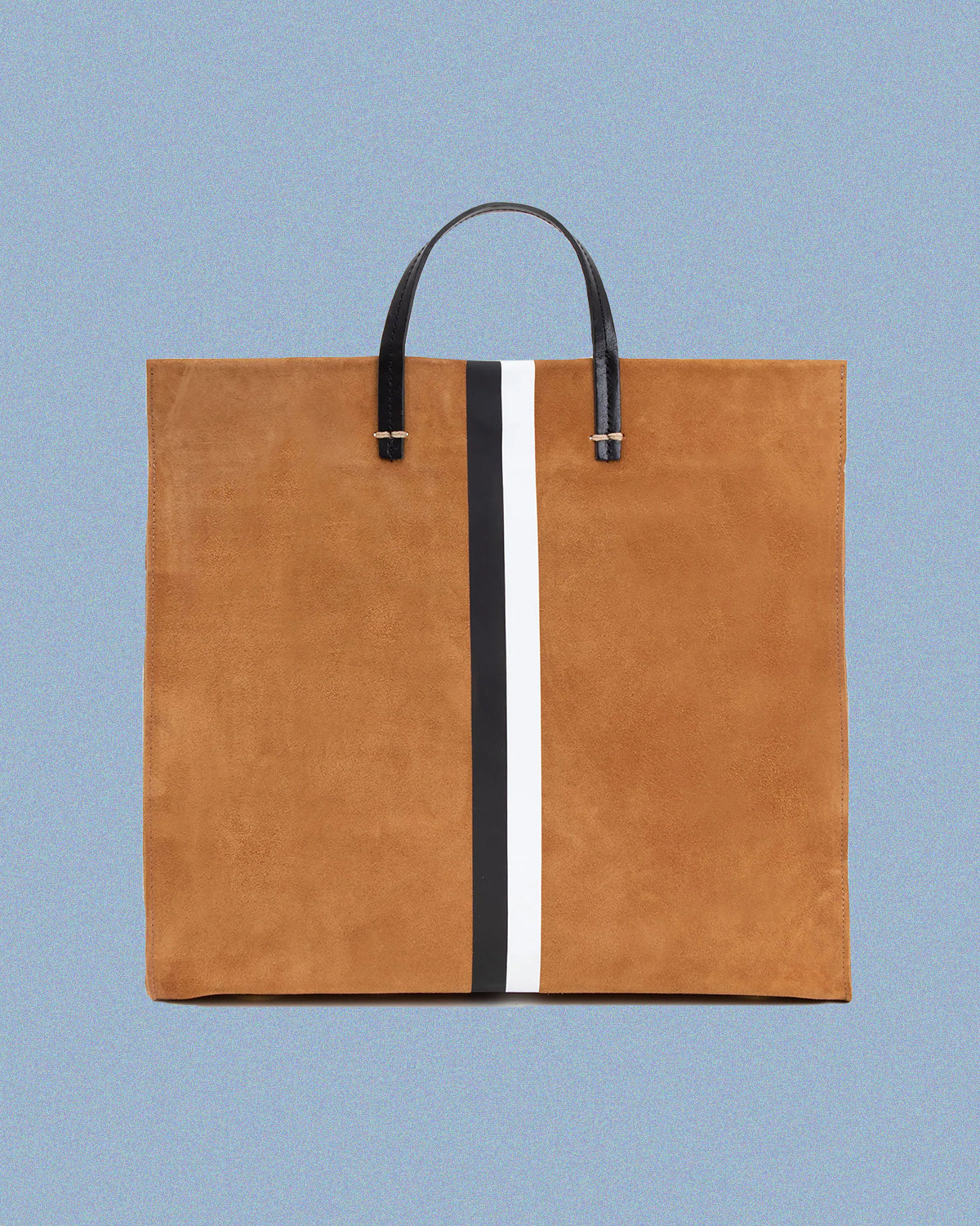Simple Tote in New Camel with Stripes.