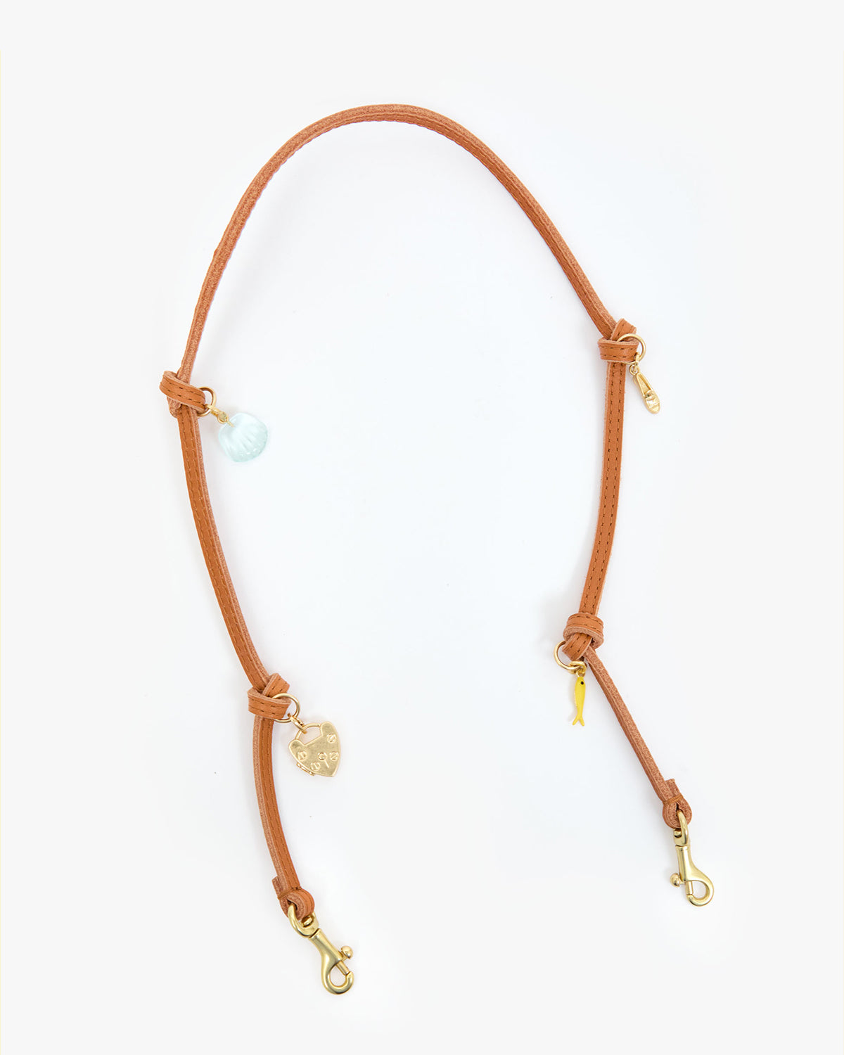 Cuoio Shoulder Strap with Charms attached. 