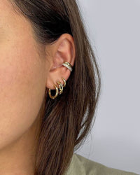 Adina Reyter 14k Huggie Hoops on Model